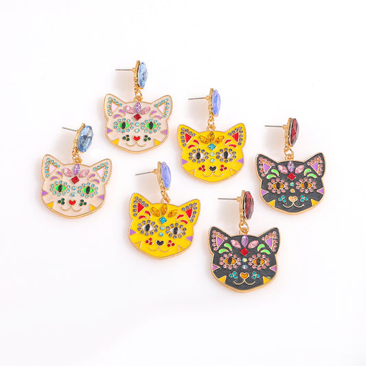 Jeweled Cat Earrings