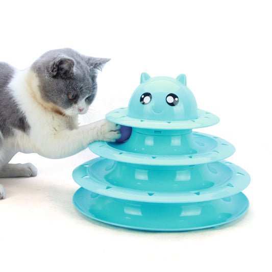 Cat toy cat ball track -three-layer cat tower