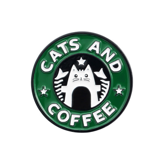 Copy Cat Coffee Enamel Pin/Brooch