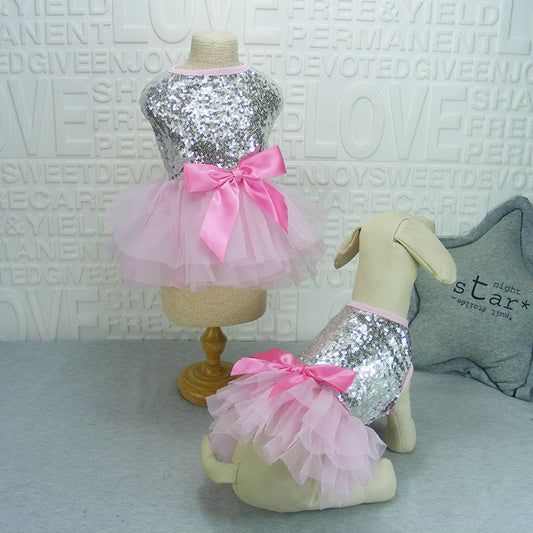 Pet Sequin and Tulle Pet Skirt