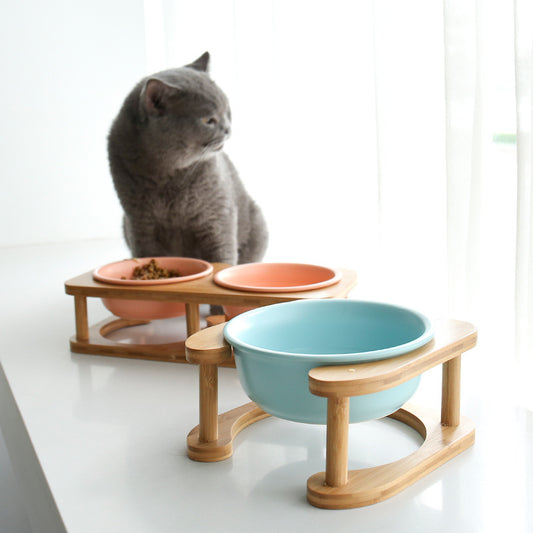 Wooden Frame and Ceramic Bowls