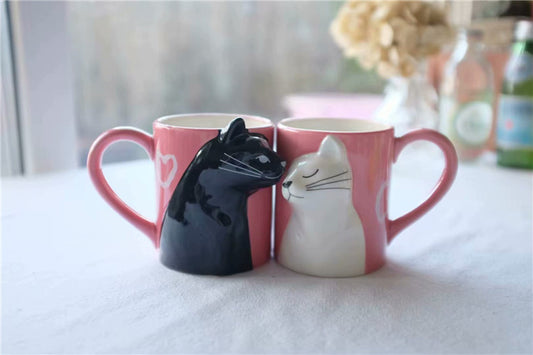 Handmade Kissing Cats Mug