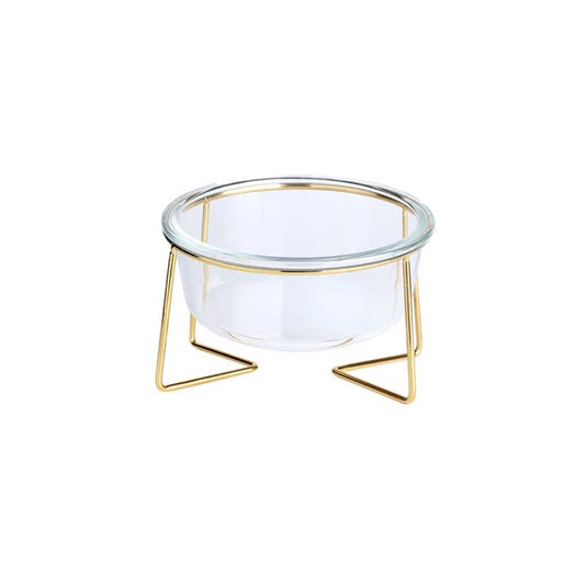 Elevated Glass Bowl w/Iron or Oak Frame