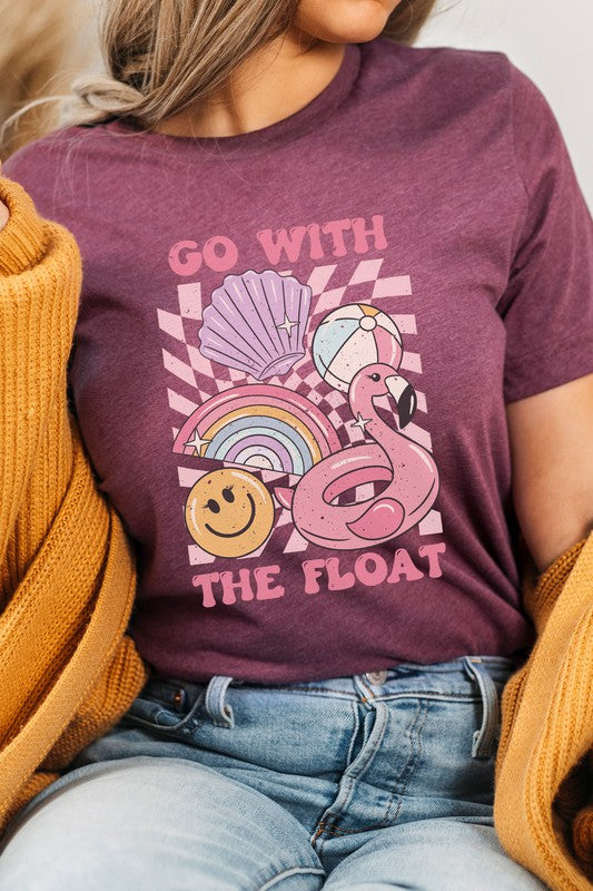 Distressed-Go With The Float Pool Toys Floaty Graphic Tee Shirt