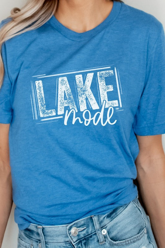 Lake Mode Summer Break Vacation Swim Graphic Tee Shirt