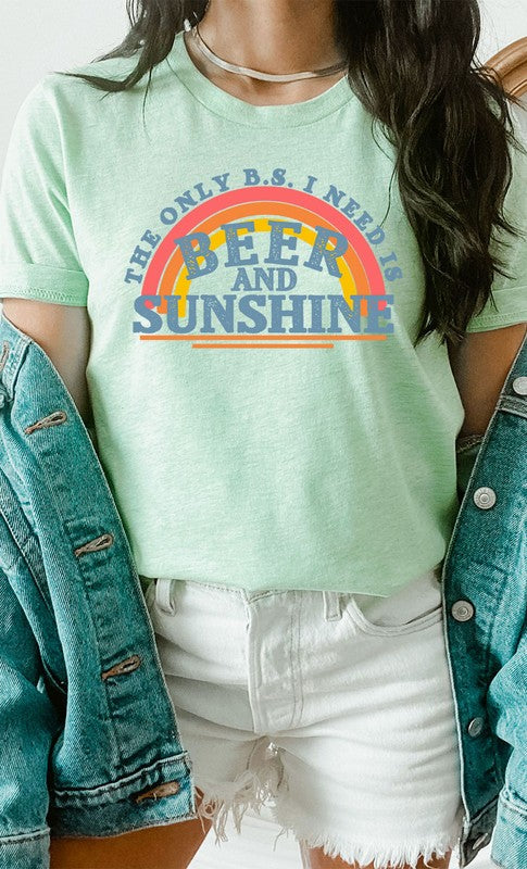Beer and Sunshine Rainbow Graphic Tee