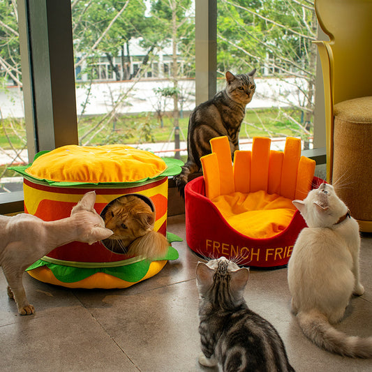 Hamburger and Fries Cat Beds