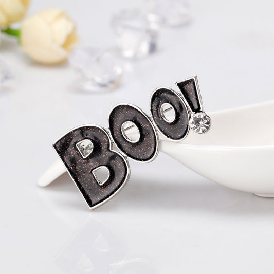 Brooch/Pin with Boo lettering