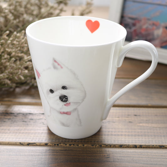 Ceramic Terrier Puppy Coffee Cup