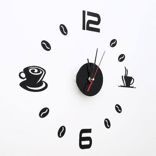 Digital Wall Clock: High-end DIY Wall Sticker-Coffee Themed