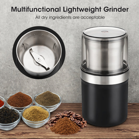 Small Electric Coffee Bean Grinder with one steal leaf blade