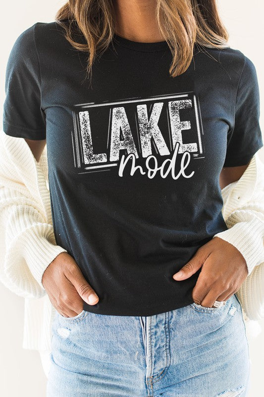 Lake Mode Summer Break Vacation Swim Graphic Tee Shirt