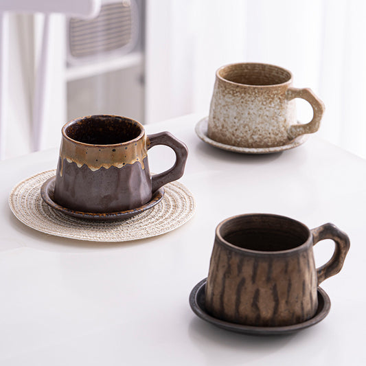 Creative Stoneware Coffee Cup And Saucer