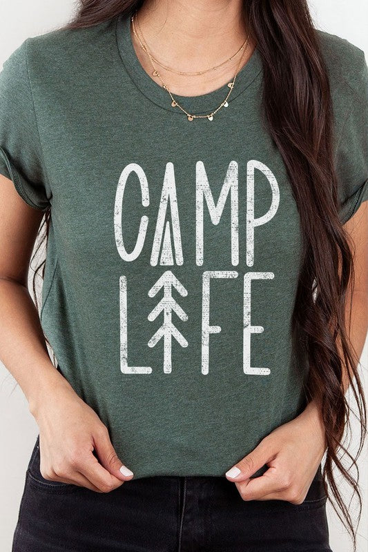 Camp Life Tree Summer Adventure Graphic Tee Shirt