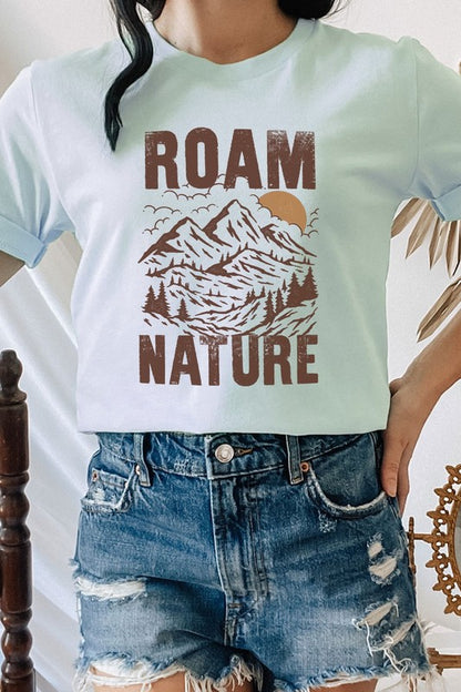 Roam Nature Mountain Valley Sun Graphic Tee Shirt