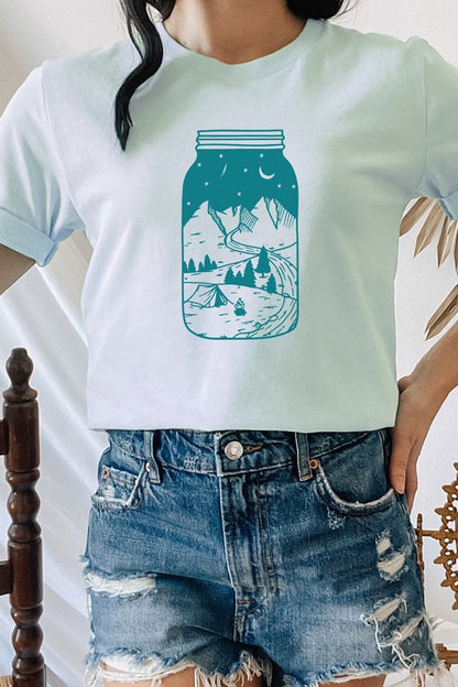 Summer Night Adventure in Mason Jar Graphic Tee Shirt