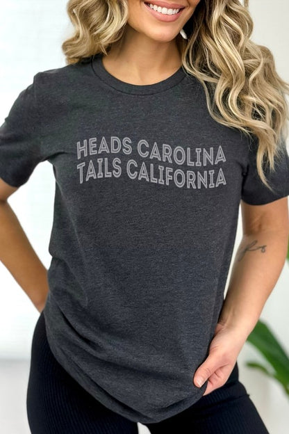 Heads Carolina Tails California Trip Graphic Tee