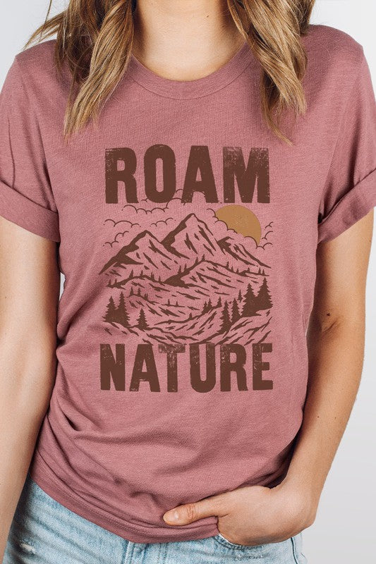 Roam Nature Mountain Valley Sun Graphic Tee Shirt