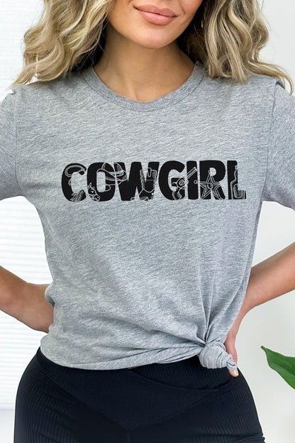 Cowgirl Horse Boots Sheriff Badge Graphic Tee Shirt