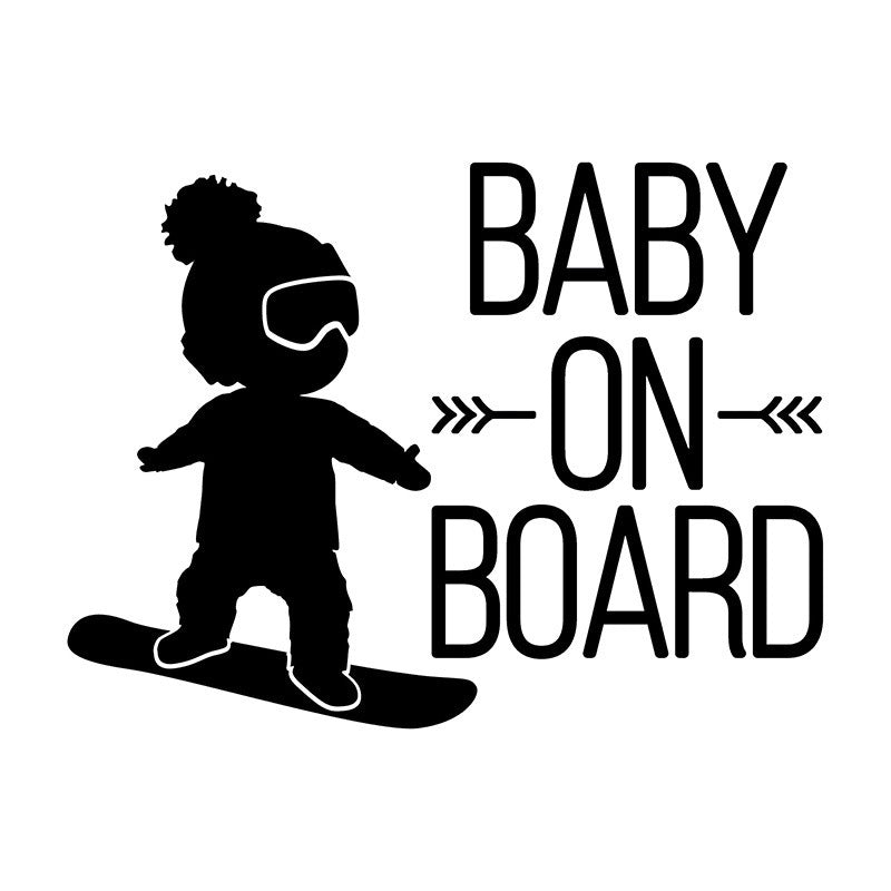 Reflective BABY ON BOARD -snowboard-Car Stickers