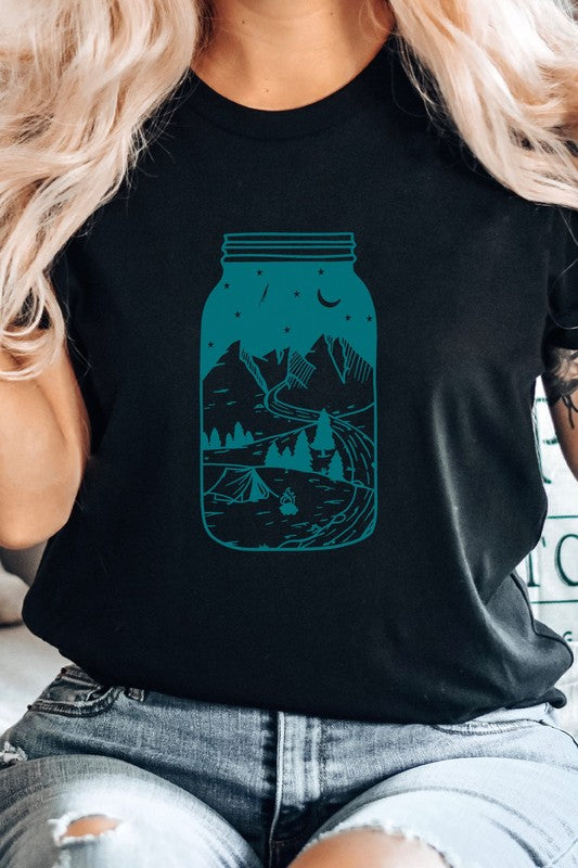 Summer Night Adventure in Mason Jar Graphic Tee Shirt