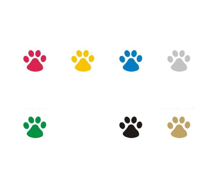 Dog/Cat Footprints-bumper-hood stickers in a variety of colors