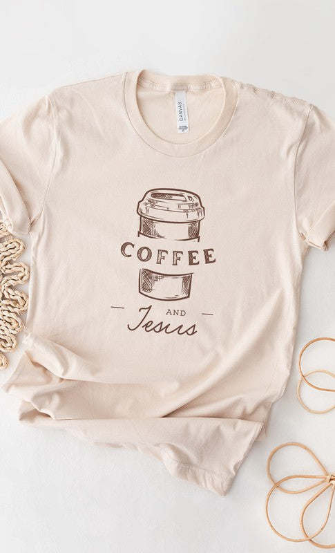 Coffee and Jesus Graphic Tee Shirt