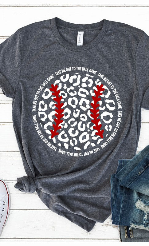 Leopard Baseball Graphic Tee Shirt