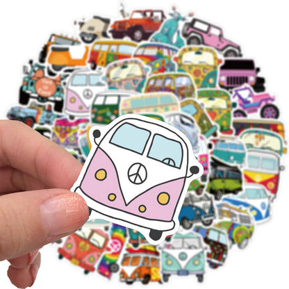 Volkswagen Van and Jeep Graffiti Waterproof Laptop Stickers