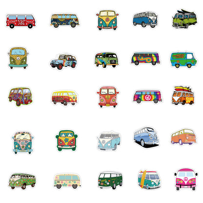 Volkswagen Van and Jeep Graffiti Waterproof Laptop Stickers