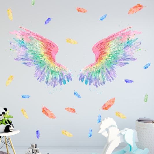 Colorful Angel Wings Wall Stickers