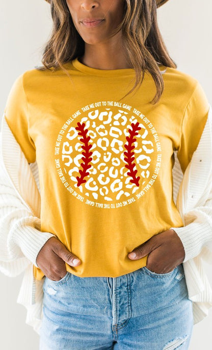 Leopard Baseball Graphic Tee Shirt