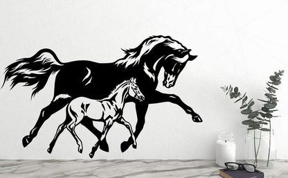 Trotting Horse and Colt Stickers For Home Wall Decoration