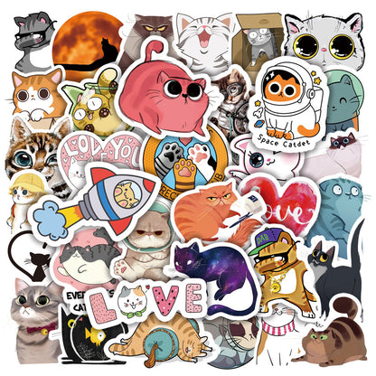 Laptop Cartoon Cat Waterproof Decorative Stickers