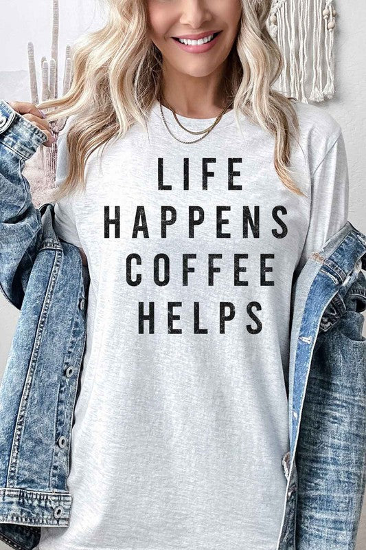 LIFE HAPPENS COFFEE GRAPHIC TEE / T-SHIRT