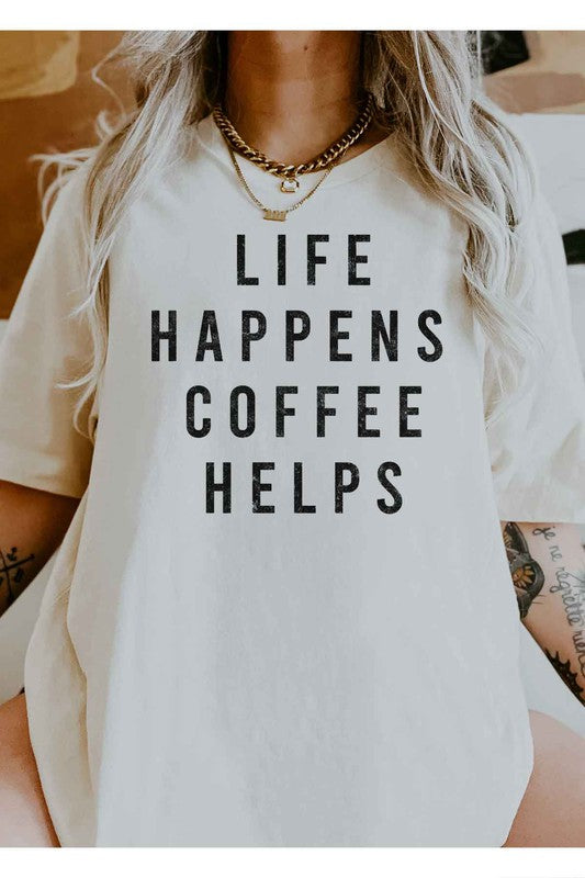 LIFE HAPPENS COFFEE GRAPHIC TEE / T-SHIRT