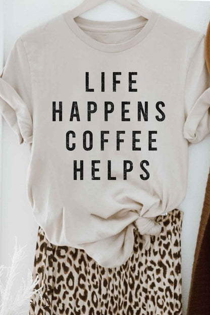 LIFE HAPPENS COFFEE GRAPHIC TEE / T-SHIRT