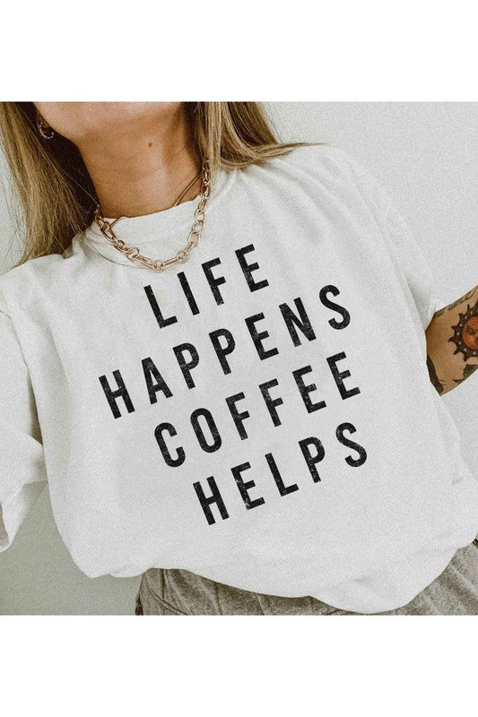 LIFE HAPPENS COFFEE GRAPHIC TEE / T-SHIRT