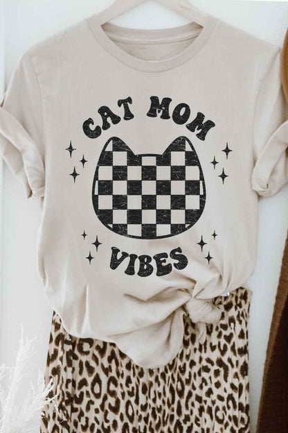 CAT MOM VIBES GRAPHIC TEE / T-SHIRT