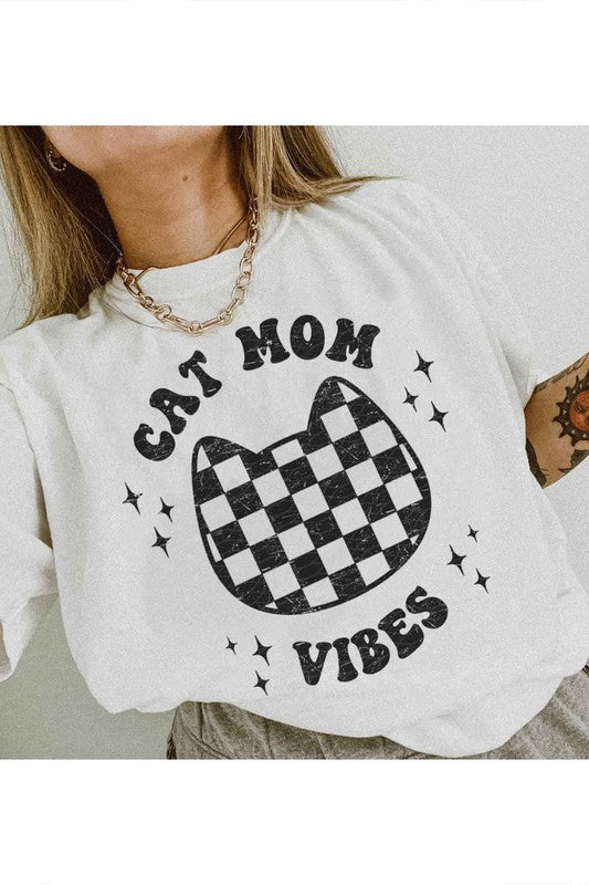 CAT MOM VIBES GRAPHIC TEE / T-SHIRT