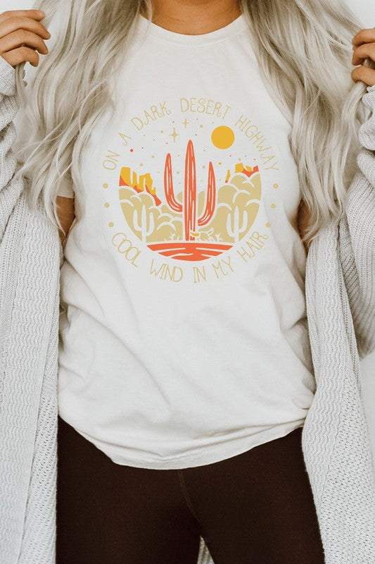 Desert Highway Cool Wind In My Hair Graphic Tee Shirt