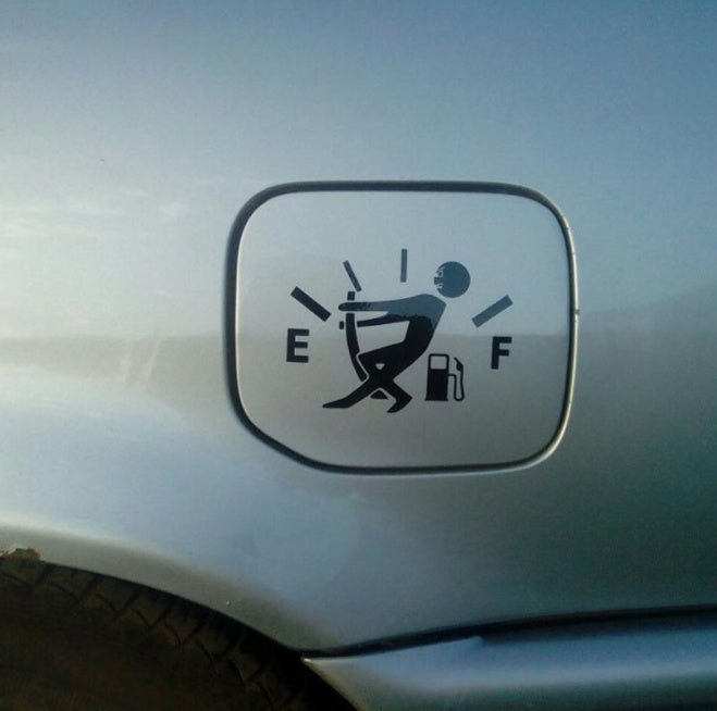 Insufficient oil, empty fuel truck stickers