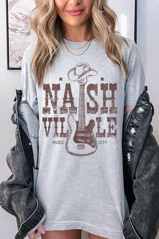 Nashville Western Cowboy Guitar Graphic T Shirts