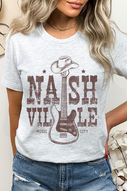 Nashville Western Cowboy Guitar Graphic T Shirts