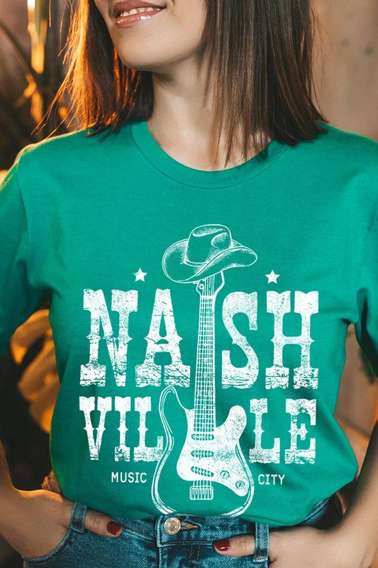 Nashville Western Cowboy Guitar Graphic T Shirts