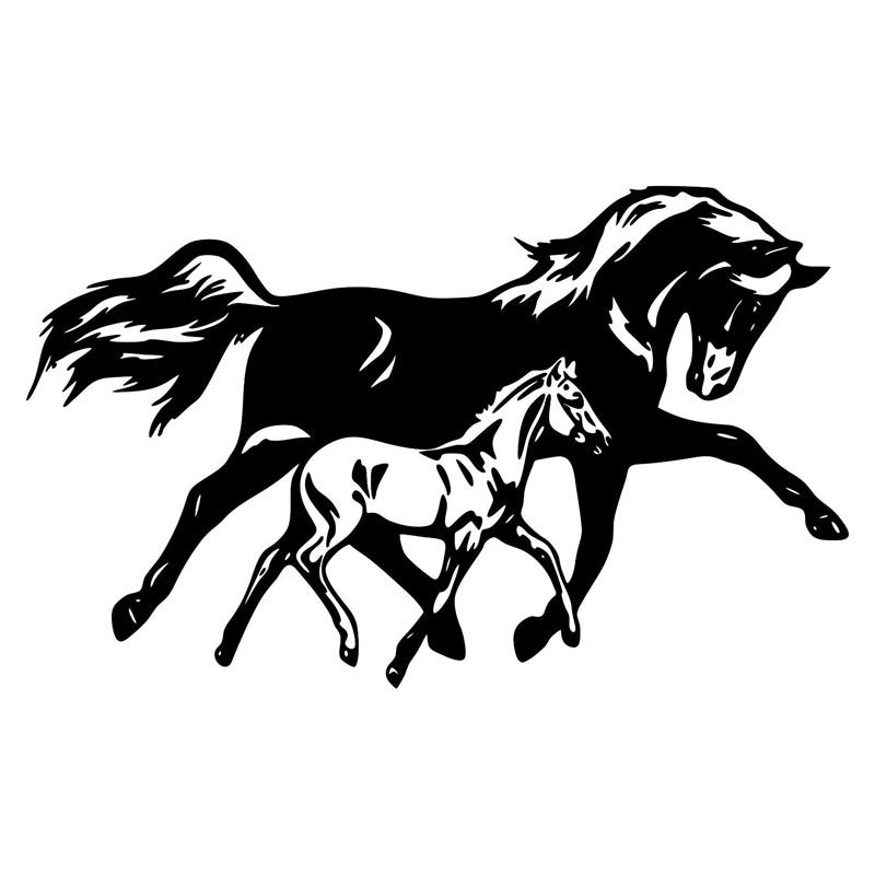 Trotting Horse and Colt Stickers For Home Wall Decoration