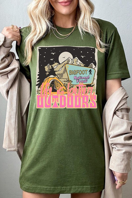 Bigfoot Camping Wanderlust Graphic T Shirts