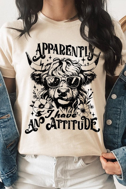 Attitude Western Cow Funny Graphic T Shirts