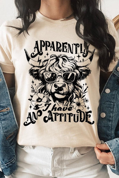 Attitude Western Cow Funny Graphic T Shirts