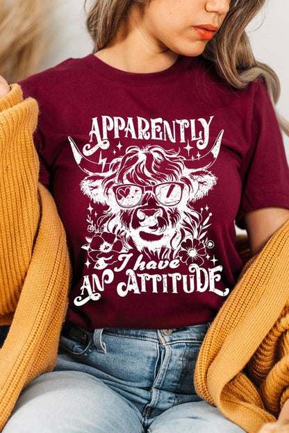 Attitude Western Cow Funny Graphic T Shirts